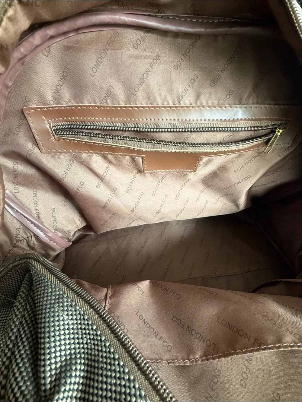 London Fog Canvas & Leather Travel Bag